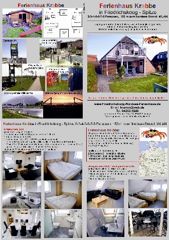 Flyer - Faltblatt - Ferienhaus Krabbe - Friedrichskoog Flyer - Faltblatt - Ferienhaus Krabbe - Friedrichskoog